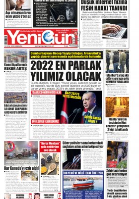 Yeni Gün Gazetesi - 19.01.2022 Manşeti
