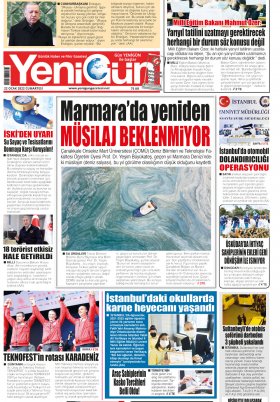 Yeni Gün Gazetesi - 22.01.2022 Manşeti