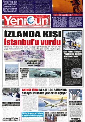 Yeni Gün Gazetesi - 24.01.2022 Manşeti