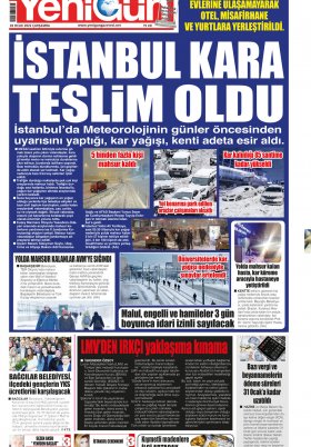 Yeni Gün Gazetesi - 26.01.2022 Manşeti