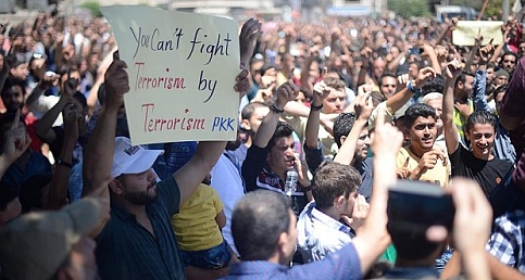 Suriye'de Türkiye'ye destek gösterisi